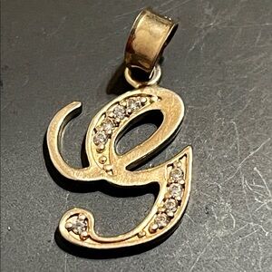 Elegant Gold Initial Pendant with Crystals